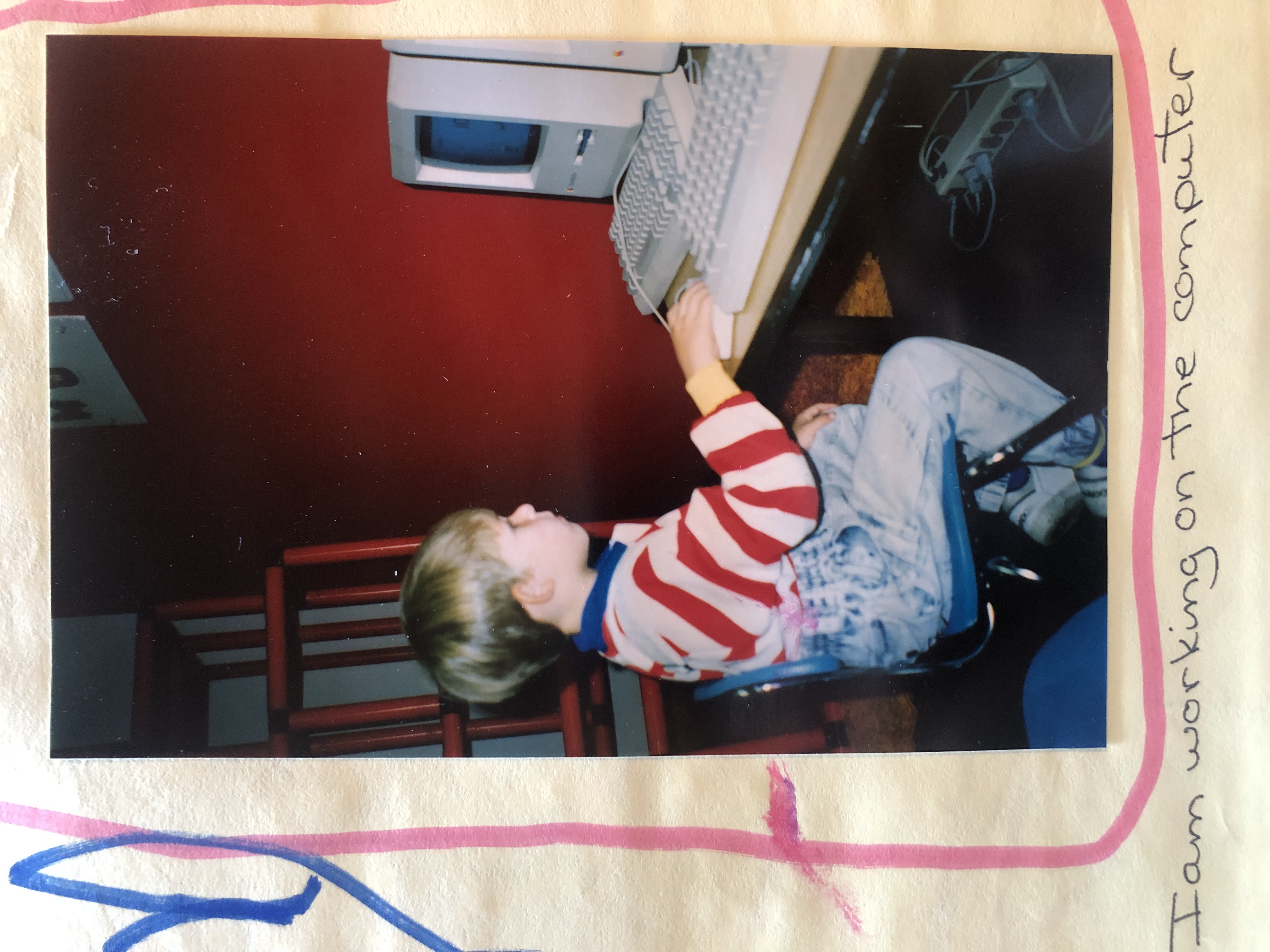 Image of myself as a small child working on the computer